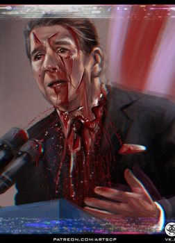 Рональда Рейгана изрезали во время речи